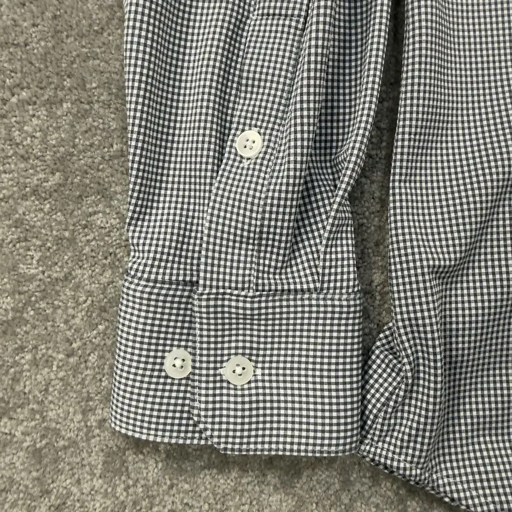 Mizzen + Main Medium Spinnaker Button Front Micro Check Performance Shirt Preppy